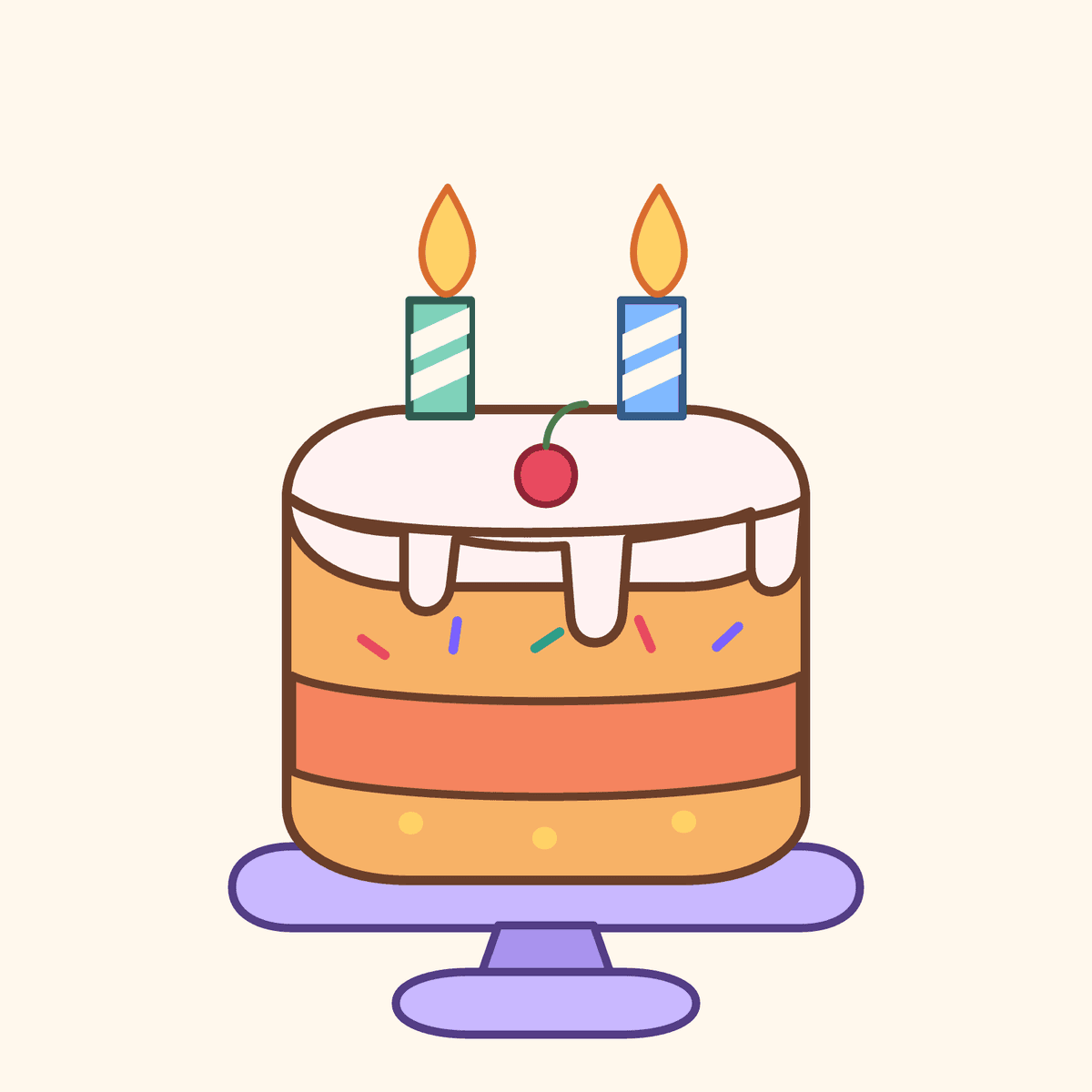 A cake illustration made with Pentool
